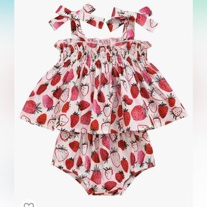 Berry first birthday strawberry baby outfit